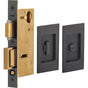OMNIA - Pocket Door Lockset US10B - Lacquered Oil Rubbed Black