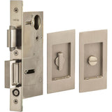 OMNIA - Pocket Door Lockset US15 - Lacquered Satin Nickel Plated