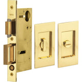 OMNIA - Pocket Door Lockset US3 - Lacquered Polished Brass
