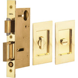OMNIA - Pocket Door Lockset US3A - Unlacquered Polished Brass