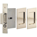 OMNIA - Pocket Door Lockset US14 - Lacquered Polished Nickel Plated