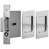 OMNIA - Pocket Door Lockset US26 - Polished Chrome Plated