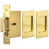 OMNIA - Pocket Door Lockset US3 - Lacquered Polished Brass