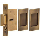 OMNIA - Pocket Door Lockset US5 - Lacquered Antique Brass