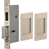 OMNIA - Pocket Door Lockset US15 - Lacquered Satin Nickel Plated
