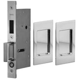 OMNIA - Pocket Door Lockset US26 - Polished Chrome Plated