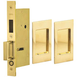 OMNIA - Pocket Door Lockset US3A - Unlacquered Polished Brass
