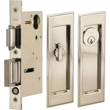 OMNIA - Pocket Door Lockset ''A'' US14 - Lacquered Polished Nickel Plated