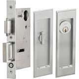OMNIA - Pocket Door Lockset ''A'' US26D - Satin Chrome Plated