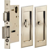 OMNIA - Pocket Door Lockset US14 - Lacquered Polished Nickel Plated