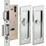 OMNIA - Pocket Door Lockset US26 - Polished Chrome Plated