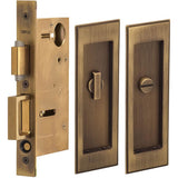 OMNIA - Pocket Door Lockset US5 - Lacquered Antique Brass