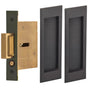 OMNIA - Pocket Door Lockset US10B - Lacquered Oil Rubbed Black