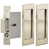 OMNIA - Pocket Door Lockset US14 - Lacquered Polished Nickel Plated