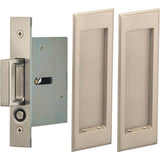 OMNIA - Pocket Door Lockset US15 - Lacquered Satin Nickel Plated