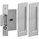 OMNIA - Pocket Door Lockset US26D - Satin Chrome Plated