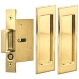 OMNIA - Pocket Door Lockset US3A - Unlacquered Polished Brass