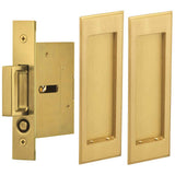 OMNIA - Pocket Door Lockset US4 - Lacquered Satin Brass