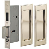 OMNIA - Pocket Door Lockset US14 - Lacquered Polished Nickel Plated