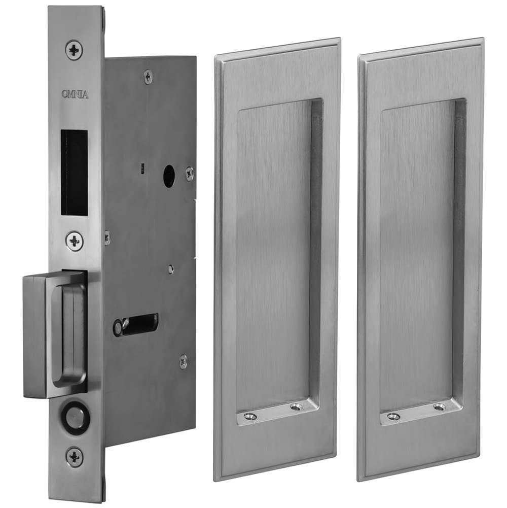 OMNIA - Pocket Door Lockset US26D - Satin Chrome Plated