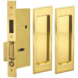 OMNIA - Pocket Door Lockset US3 - Lacquered Polished Brass