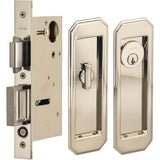 OMNIA - Pocket Door Lockset ''A'' US14 - Lacquered Polished Nickel Plated