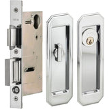 OMNIA - Pocket Door Lockset ''A'' US26 - Polished Chrome Plated