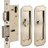 OMNIA - Pocket Door Lockset US14 - Lacquered Polished Nickel Plated