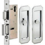 OMNIA - Pocket Door Lockset US26 - Polished Chrome Plated