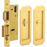 OMNIA - Pocket Door Lockset US4 - Lacquered Satin Brass