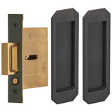 OMNIA - Pocket Door Lockset ''N'' US10B - Lacquered Oil Rubbed Black