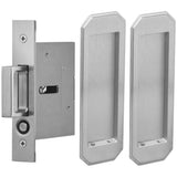 OMNIA - Pocket Door Lockset ''N'' US26D - Satin Chrome Plated