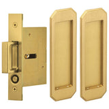 OMNIA - Pocket Door Lockset ''N'' US4 - Lacquered Satin Brass
