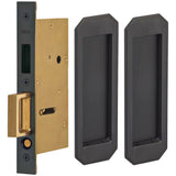 OMNIA - Pocket Door Lockset US10B - Lacquered Oil Rubbed Black