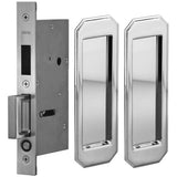 OMNIA - Pocket Door Lockset US26 - Polished Chrome Plated