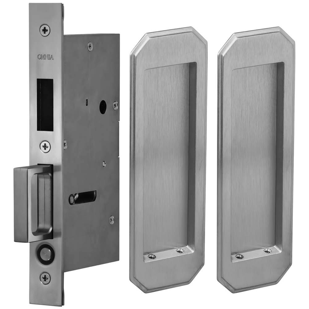 OMNIA - Pocket Door Lockset US26D - Satin Chrome Plated
