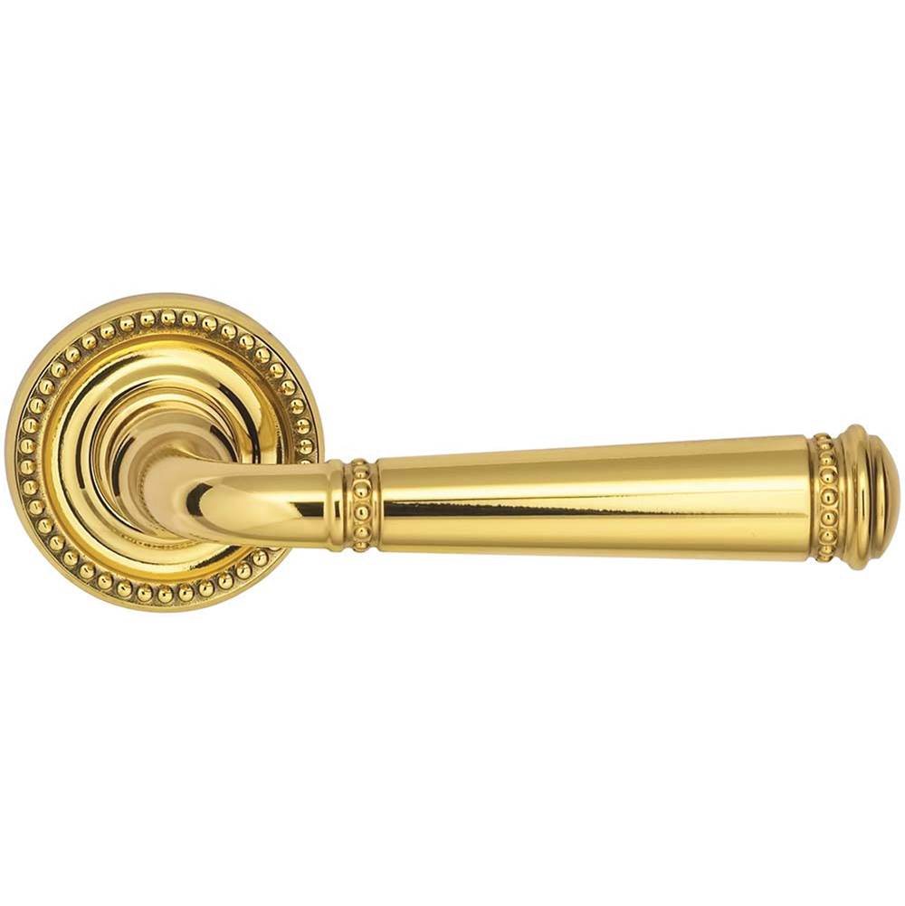 OMNIA - Beaded Lever 67 mm Rose Pr US3 - Lacquered Polished Brass