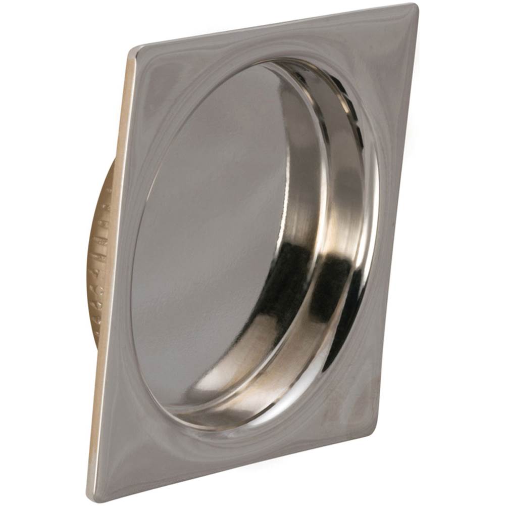 OMNIA - 2-3/16'' Square Flush Pull US14 - Lacquered Polished Nickel Plated