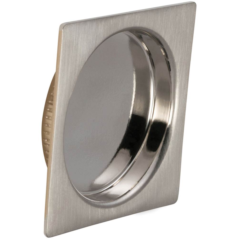 OMNIA - 2-3/16'' Square Flush Pull US15 - Lacquered Satin Nickel Plated