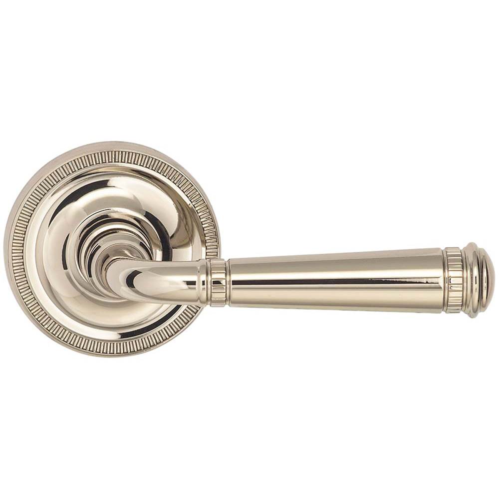 OMNIA - Milled Lever 67 mm Rose Pr US5 - Lacquered Antique Brass