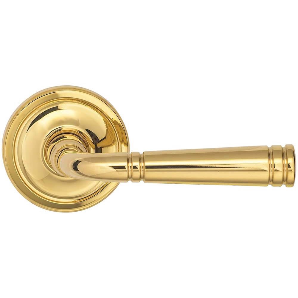 OMNIA - Edged Lever 67 mm Rose Sd US3A - Unlacquered Polished Brass