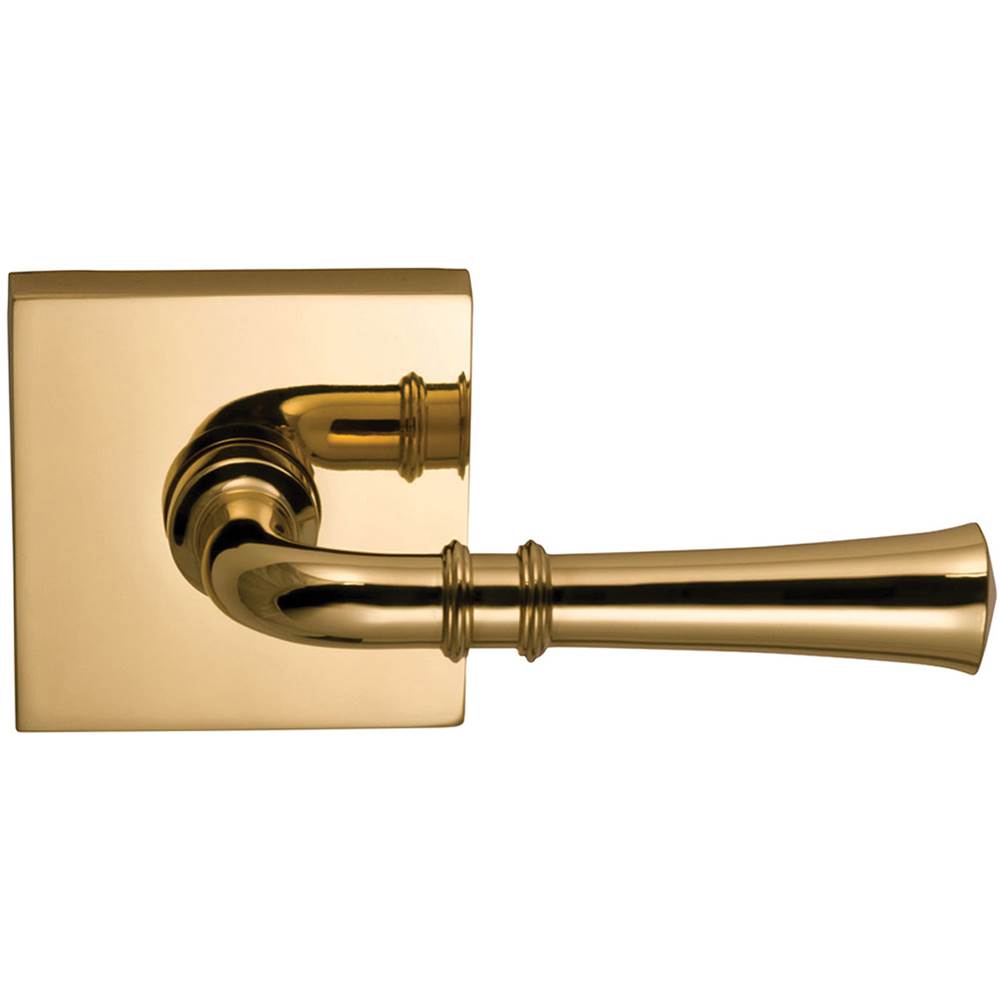 OMNIA - Trad.Lvr,Sq.Rose,Lh Sd US3 - Lacquered Polished Brass