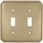 OMNIA - Double Toggle Switchplate Sb - Lacquered Shaded Bronze