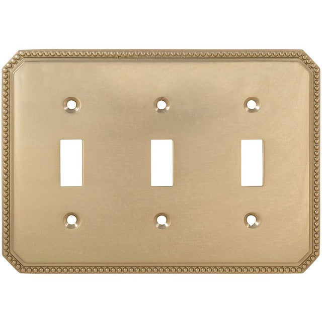 OMNIA - Triple Toggle Switchplate Sb - Lacquered Shaded Bronze