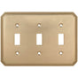 OMNIA - Triple Toggle Switchplate Sb - Lacquered Shaded Bronze