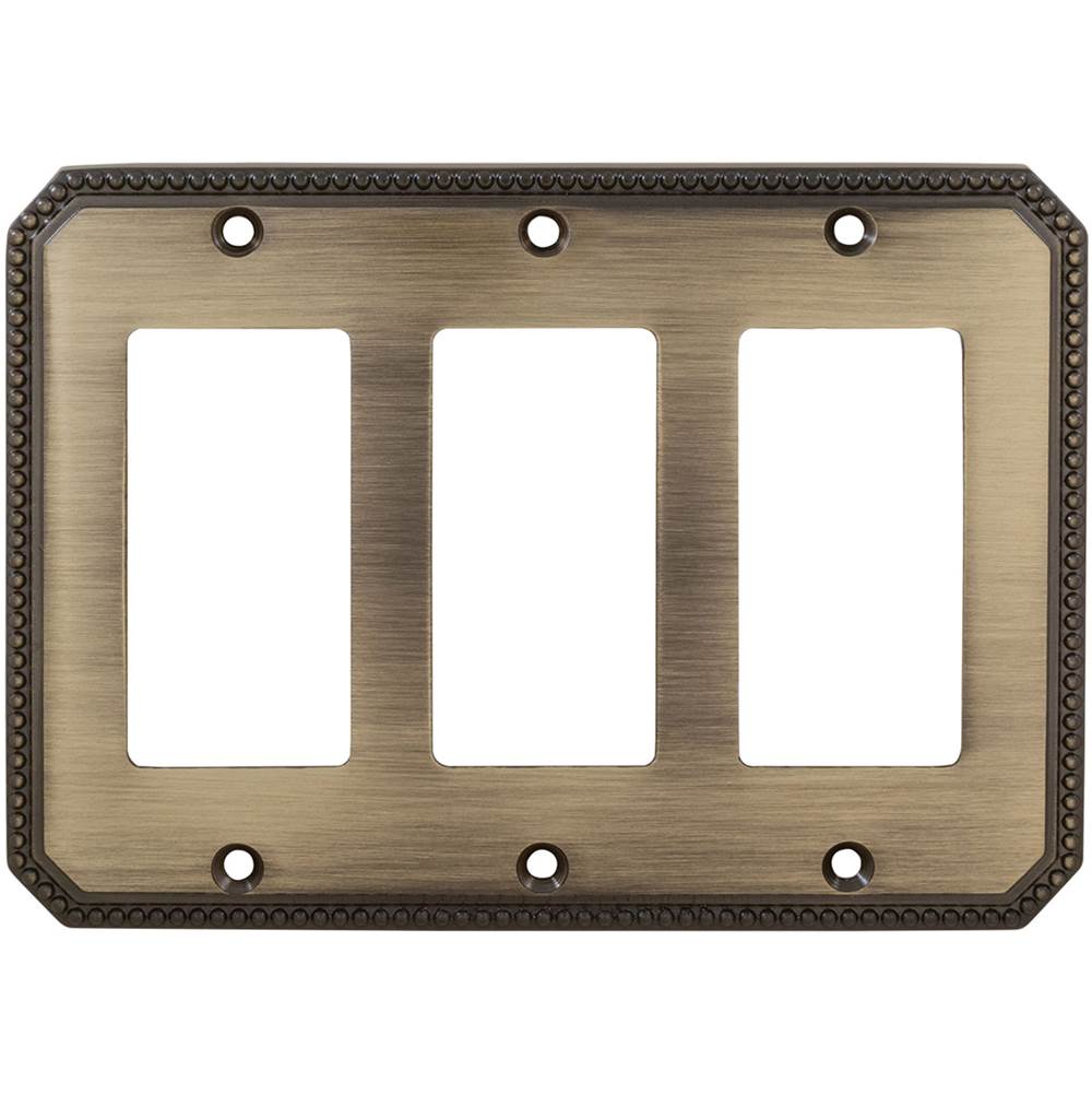 OMNIA - Triple Decora Switchplate Sb - Lacquered Shaded Bronze