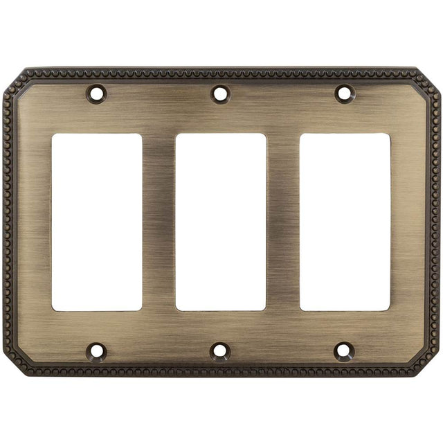 OMNIA - Triple Decora Switchplate Sb - Lacquered Shaded Bronze