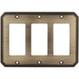 OMNIA - Triple Decora Switchplate Sb - Lacquered Shaded Bronze