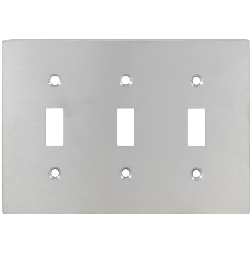 OMNIA - Triple Toggle Switchplate US3 - Lacquered Polished Brass