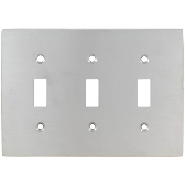 OMNIA - Triple Toggle Switchplate US3 - Lacquered Polished Brass
